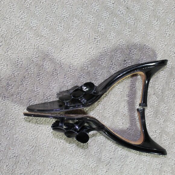 Classiques Entier Womens Sz 9.5M Black Patent Dot 3" Kitten Heels - Picture 3 of 6